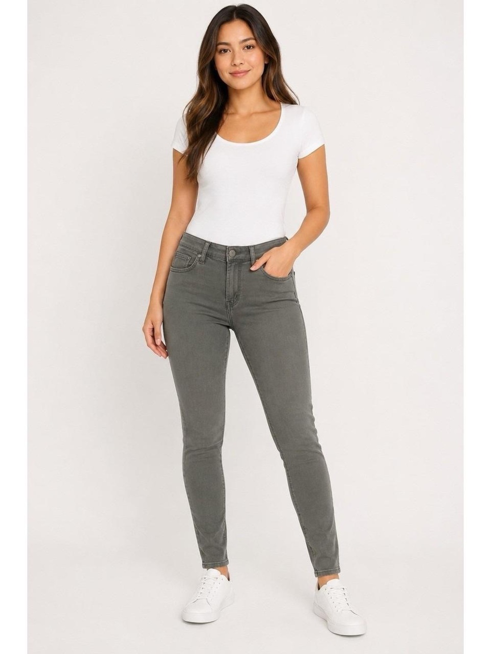 American Eagle Mom Jeans - Gray High-Rise Denim 4L